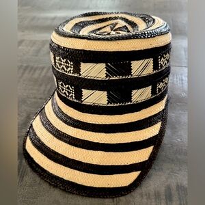Modern Black and Cream Striped Visor Hat
